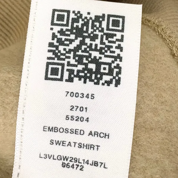 True Religion Embossed Arch Logo Sweatshirt Beige Soft Fleece Lined Size Medium - Image 8