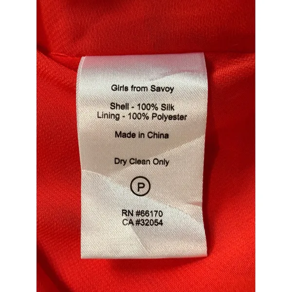 Girls From Savoy Anthropologie 100% Silk Ruffle Mini Dress Red/Rouge Sz 0 NWT - Image 8