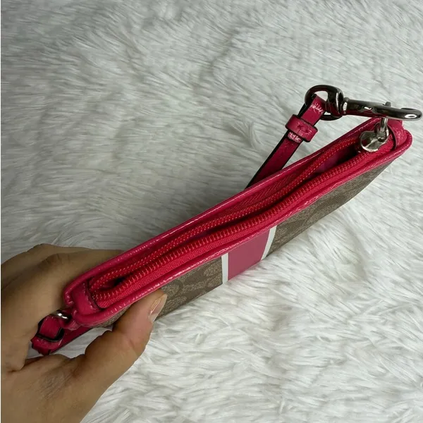 COACH Brown Pink Wristlet - Image 4
