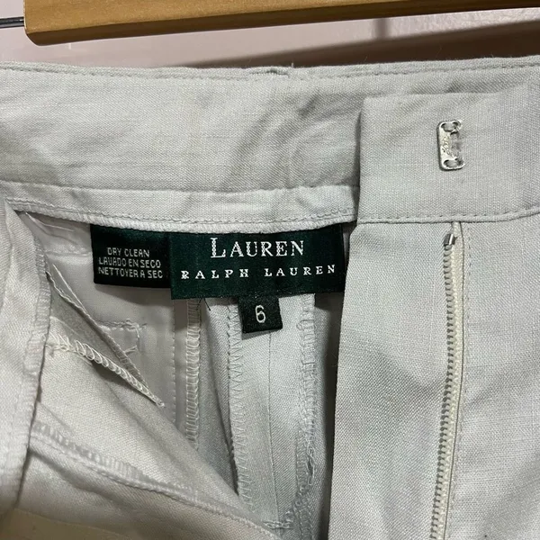 Lauren Ralph Lauren Womens Cream Linen Pants Size 6 - Image 3