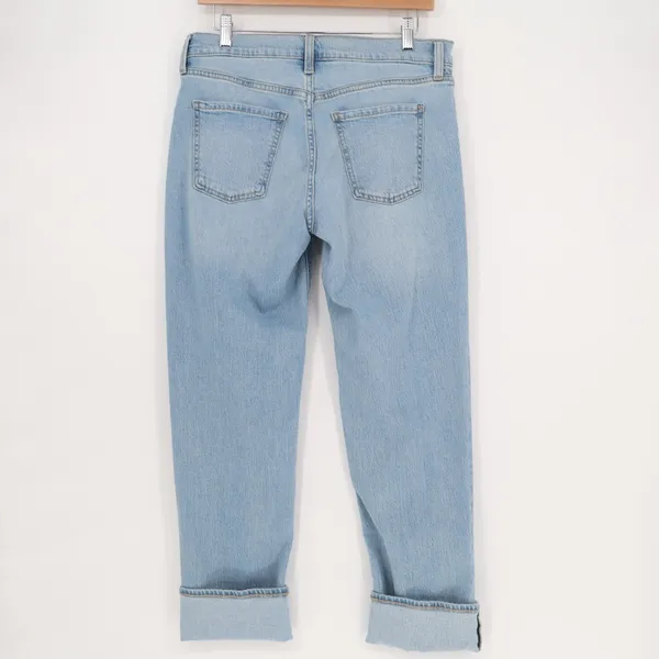 Old Navy Wow Boyfriend Jeans Womens 4 Blue Denim Stretch Mid Rise Straight Leg - Image 5