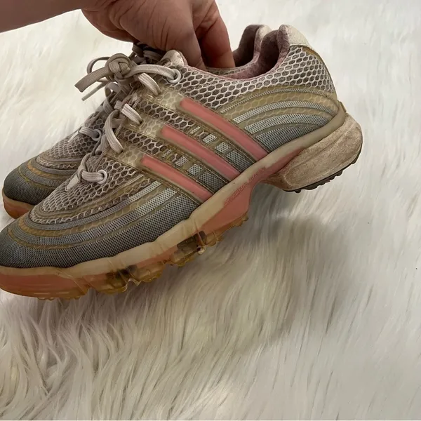 Adidas Women's Size 6.5 Golf Shoes Powerband Chassis 738201 Pink Silver White - Image 5