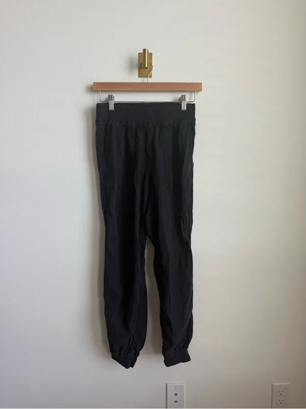 Faherty Arlie Pull-On Jogger Pants Black Tencel Linen Blend Women's Small - Image 2