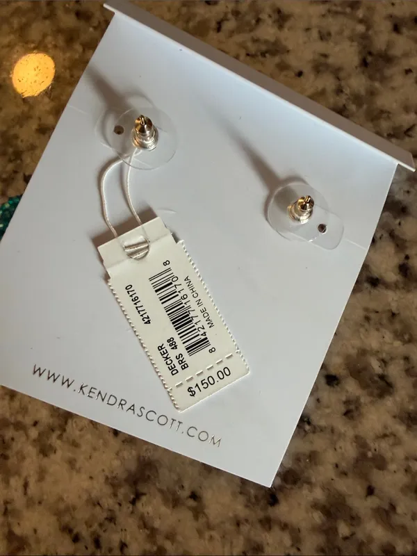 Kendra Scott Decker Bright Turquoise Beaded Tassel Earrings with Gold Accents - Image 2