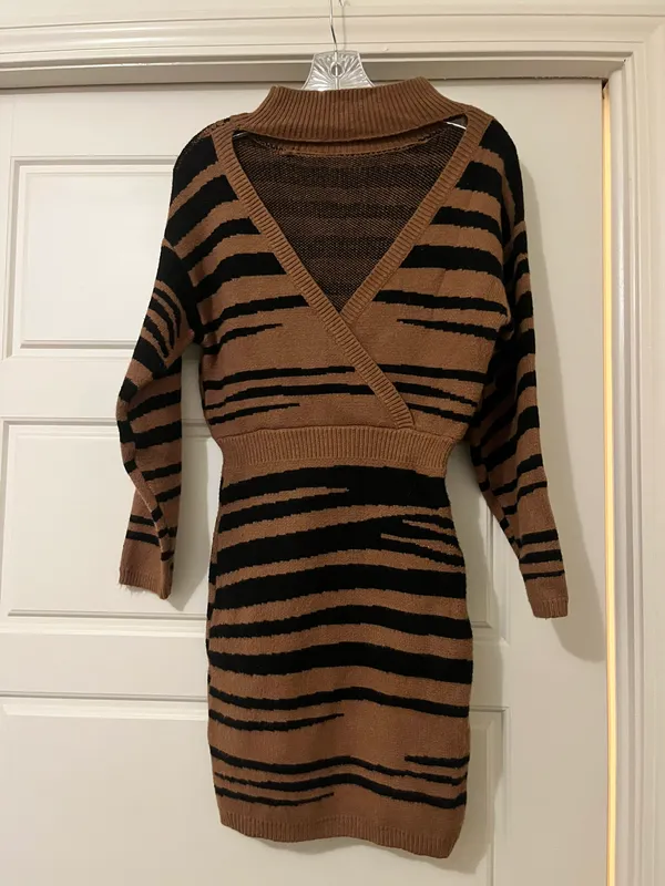 Lush Tiger Striped Sweater Dress - Image 2