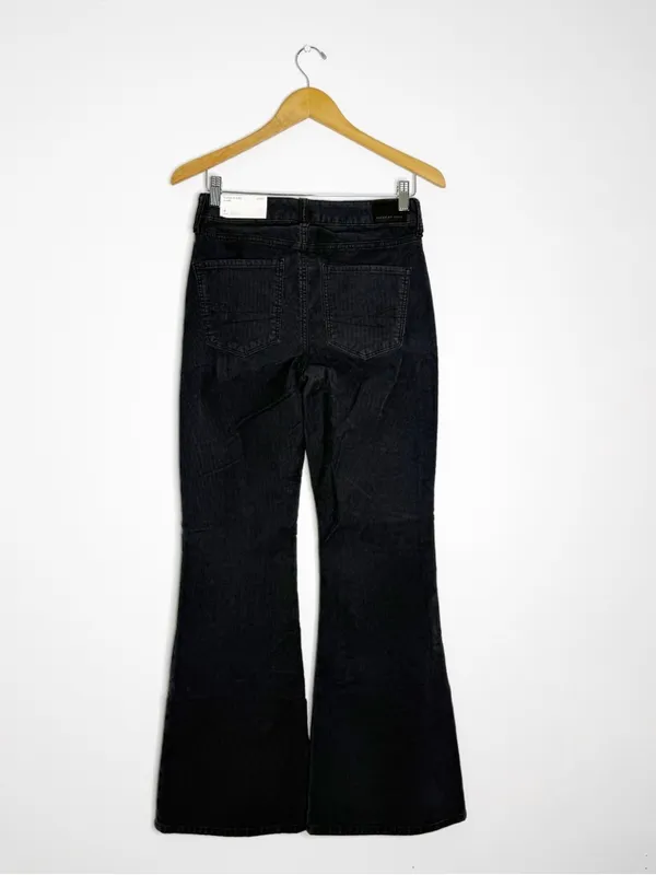 American Eagle Super High Rise Corduroy Flare Pants Gray 4 NWT - Image 3