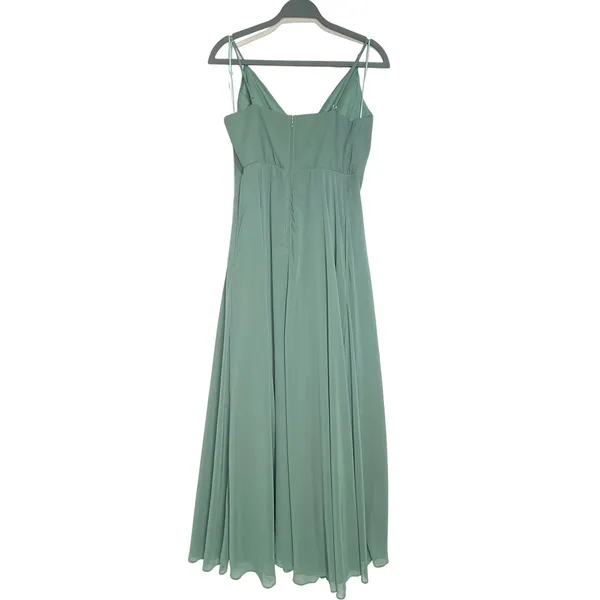 Birdy Grey Sea Glass Green Kaia Chiffon Maxi Bridesmaid Dress L - Image 2