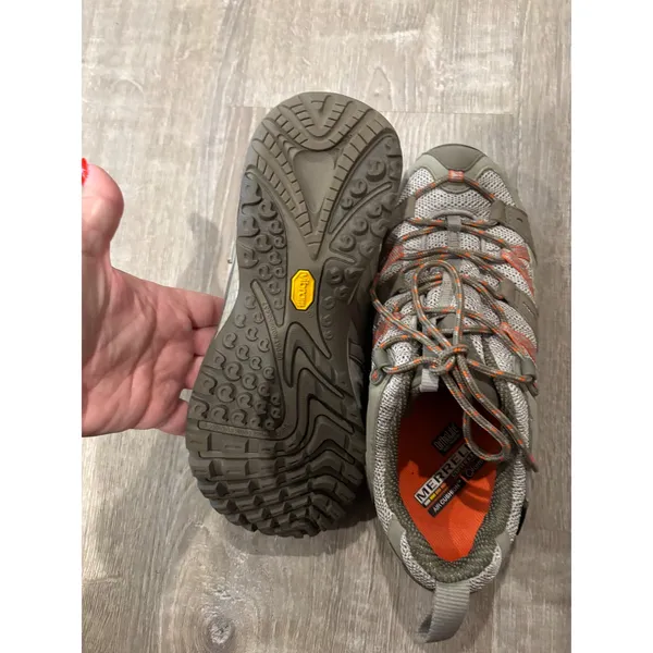 Merrell Mesh Hiking Trail Shoes Lightweight Comfort Outdoor Gray Orange 8.5‎ - Image 4