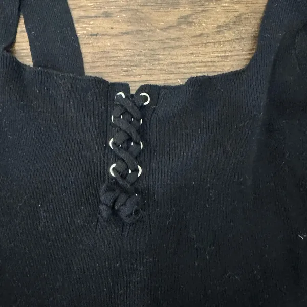 Blue Blush Midnight Lace-Up Camisole - Image 2