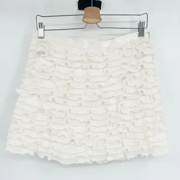 Gianni Bini x Venita Aspen Womens Plisse Pearl Trim Ruffle‎ Mini Skirt Size 8 - Image 2
