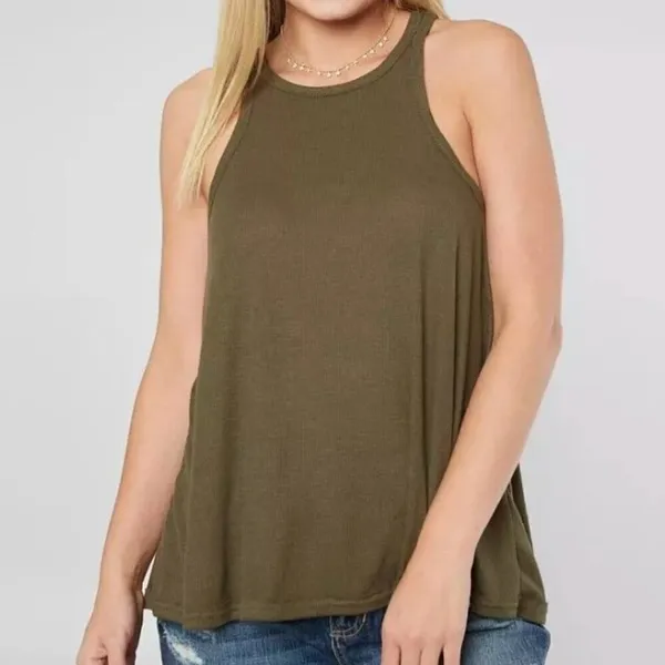 Free People Women Size Small Green Racerback Long Beach Tank Top - Image 2