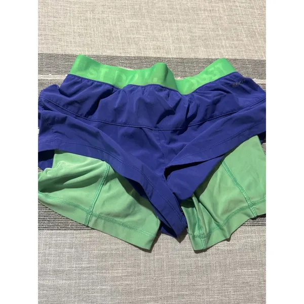 Nike Women Running Shorts Blue Green Just Do It Dri Fit‎ Athletic Size small - Image 5