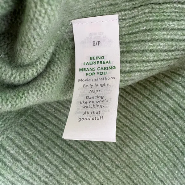 Aerie V-Neck Sweater‎ Small Sage Green NEW Oversized Marl Knit Pullover Cozycore - Image 10