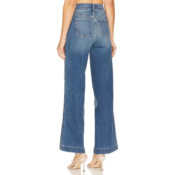 Spanx Seamed Front Wide Leg Jean in Vintage Indigo Size Large - Image 2