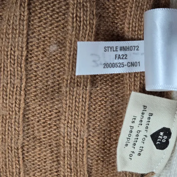Madewell Womens XS Colorblock Ribbed Knit Sweater Dress NH072‎ White Brown FA22 - Image 5