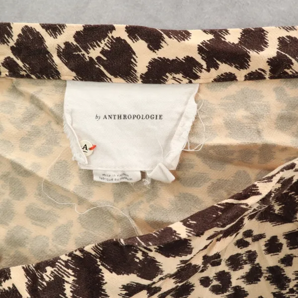By Anthropologie Animal Print Leopard‎ Flare Knee Length Midi Skirt Plus 14 - Image 3