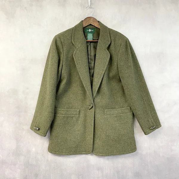 Hunt Club Women Merino Lambswool Blazer Size 8 Dark Academia Equestrian Heritage - Image 2