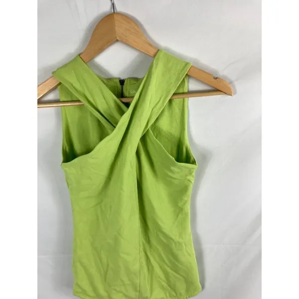 Soft Surroundings Green Cross Front Sleeveless Top Size XS - Image 2