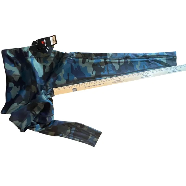 New Balance Womens Blue Camo High Rise Pocket Leggings‎ WP13471X Fast Drying S - Image 4
