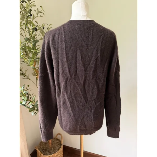 Cashmere Sweater 100% Brown Quiet Luxury Crewneck Lands' End Medium - Image 2