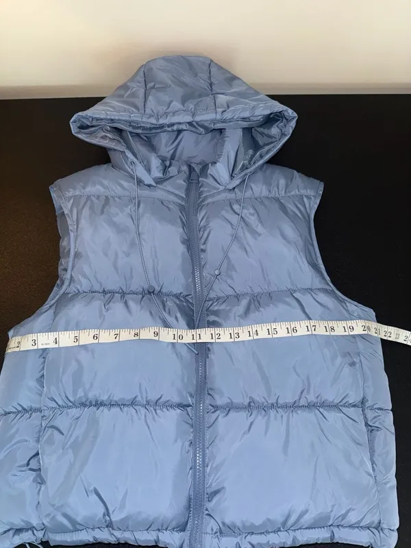CISONO Slate Blue Padded Hooded Vest Size L - Image 4