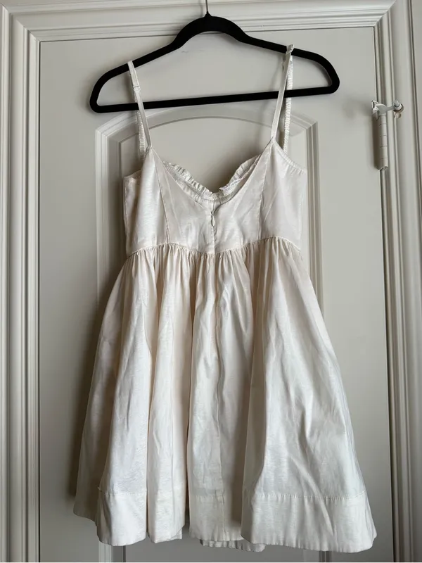 For Love & Lemons x Nuuly Doris Mini Dress Small Sweetheart Corset Flare Ivory M - Image 4