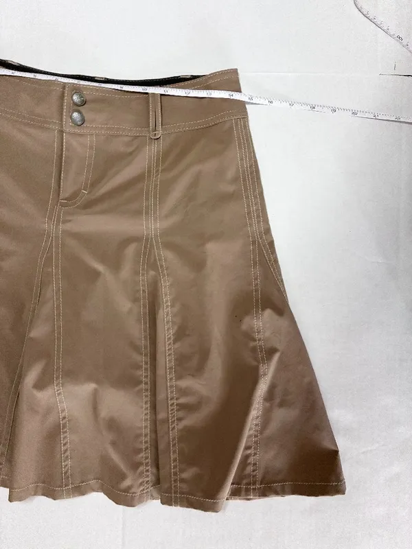 Athleta Whatever A-Line Skort Flare Active Skirt with Shorts - Size 4 - Tan - Image 5