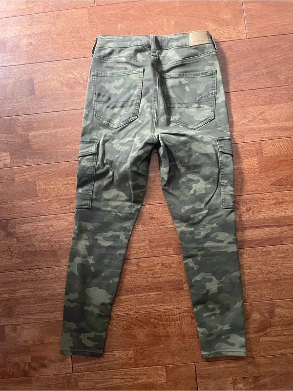 American Eagle Olive Green Super High-Rise Jeggings Crop - Image 2
