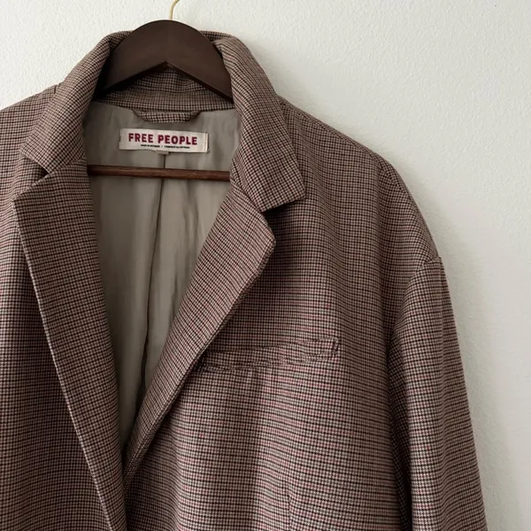 Free People Oversized Reggie Blazer in Ginger Combo Size L - Image 6