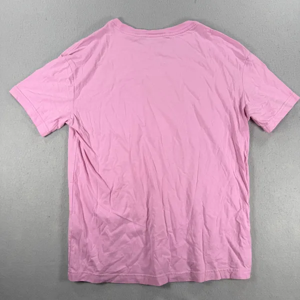 Vtg Pink Graphic T-Shirt Flower Sneaker Art Print Short Sleeve Cotton Blend Tee - Image 7