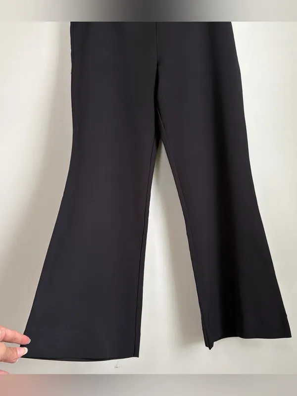 in february Black High Rise Side Zip Flare Leg Dress Pants Trousers M NWT - Image 2