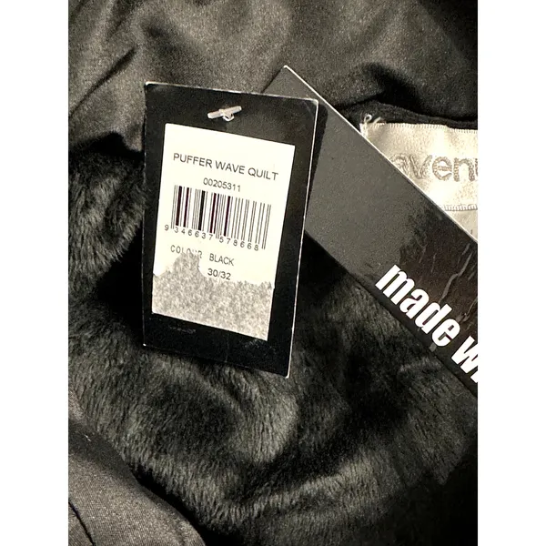 Avenue Puffer Jacket Quilted Design Faux Fur Trim Hooded Solid Black W 14/16 NWT - Image 9