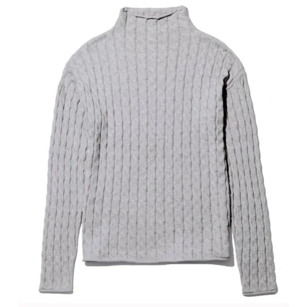 KULE The Mirabelle Mock Neck Cable Knit Cotton Sweater‎ Size Medium - Image 3