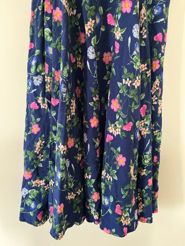 Old Navy Floral Mini Sundress Cottagecore Small Blue Pink Feminine Summer Casual - Image 6