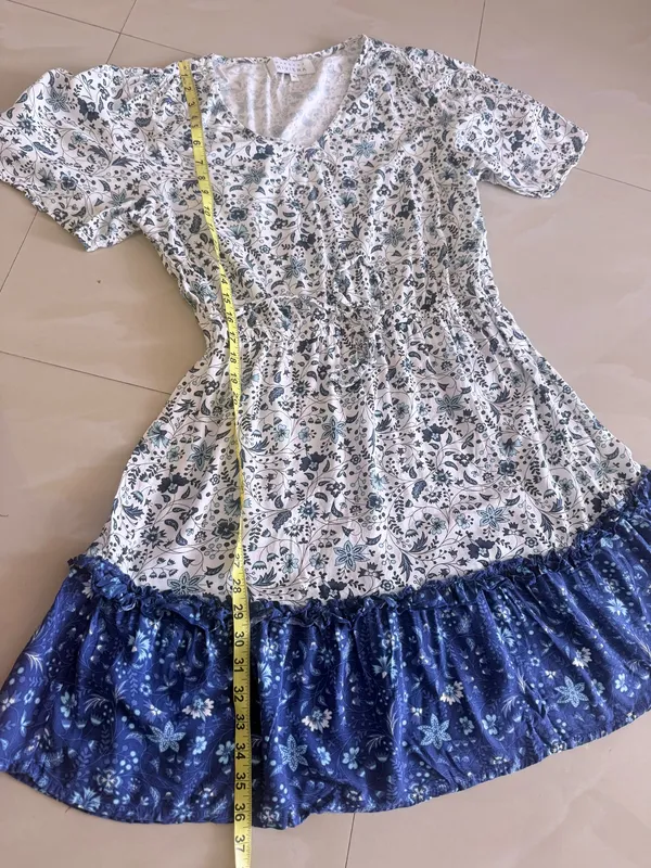 Margaux Riviera Women's Dress Sz XL Floral Drawstring Ruffle Spring Bloomcore - Image 6