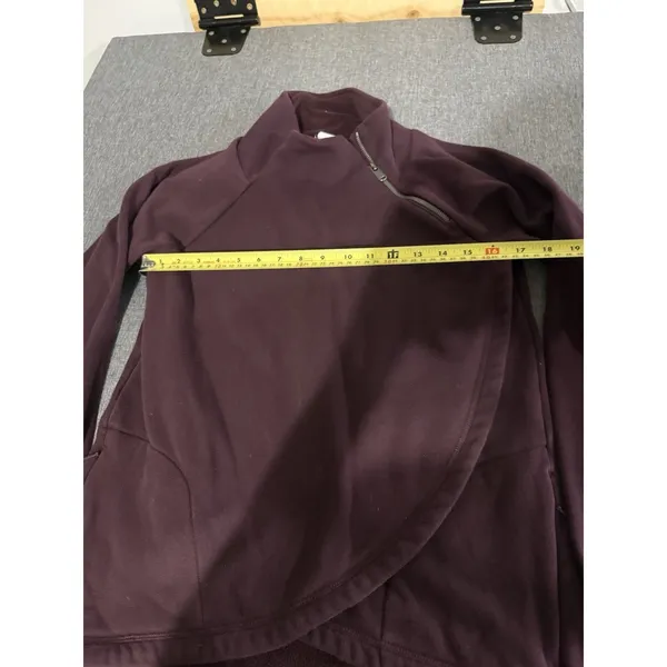 Athleta Cozy Karma Purple Fleece 1/4 Zip Mock Neck Raglan Sweatshirt M - Image 6