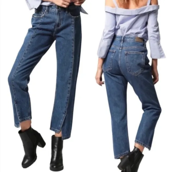 Hidden Jeans Tracey Pintuck Slit-Front High Waisted Crop Jeans - Image 10