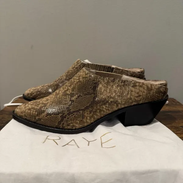 Raye Slip-On Snakeskin Mule Booties Size 8 - Image 4