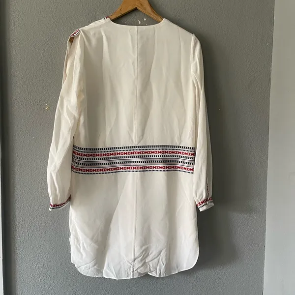 INTERMIX‎ Embroidered Silk Tunic Dress - Image 7