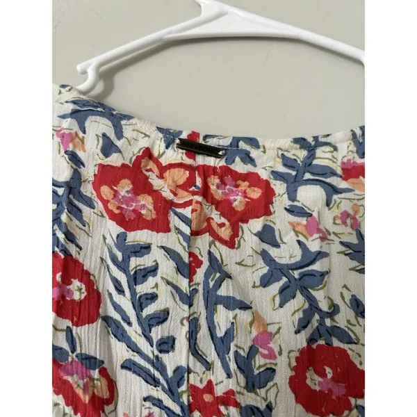 Billabong Safe Bet Surplice Top Floral V-Neck Boho Blouse Size Medium - Image 11