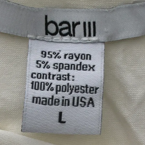Bar III Womens Ivory Layered V-Neck Sleeveless Draped Blouse Top Large 43141 - Image 6