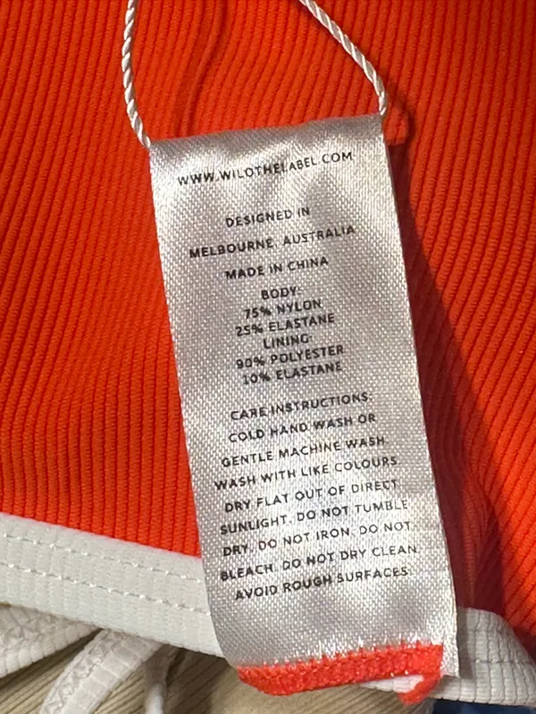 Wilo The Label Orange/White Contrast Tankini Swim 2pc Set NWT - Image 10