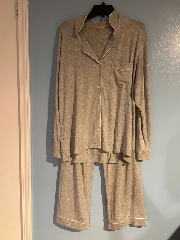 Eberjey Long Pajama In Heather Grey - Image 2