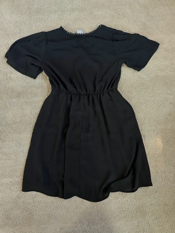 Blue Rain Black Lace Trim Dress – Size Medium - Image 3