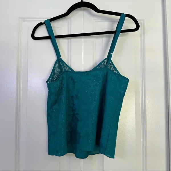 Victoria's Secret Vintage Gold Label Teal Lace Camisole Medium - Image 2