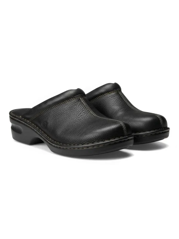 Born ★ Mount II Leather Open Back Comfort Clogs ★ Black Leather ★ 10M ★ Worn 1X - Image 2