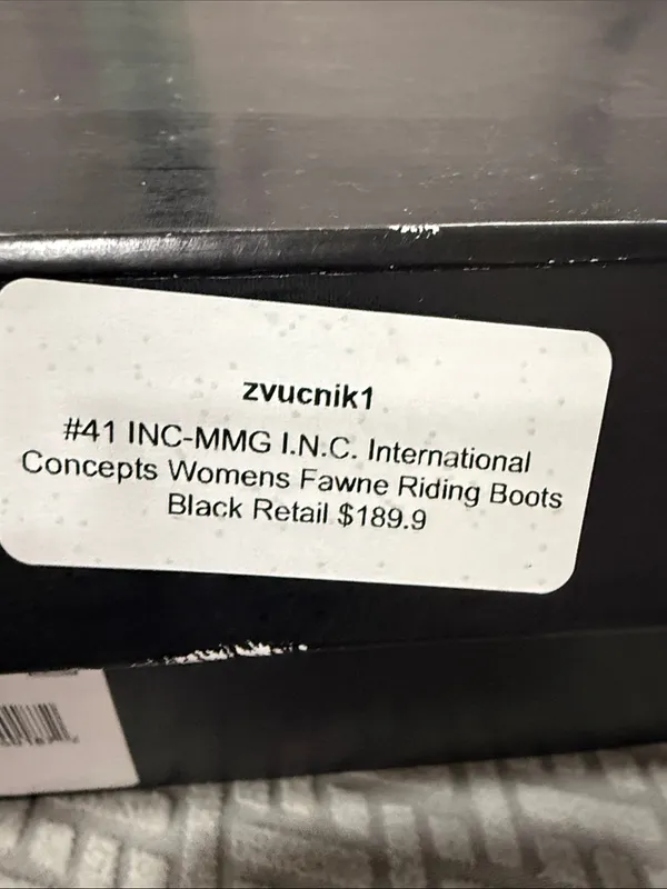 INC International Concepts Womens Fawne Tall Leather Boot Black 7.5 - Image 16