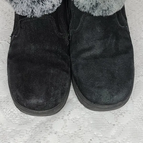 Khombu Jessica suede leather faux fur black ankle booties boots sz 7 - Image 5