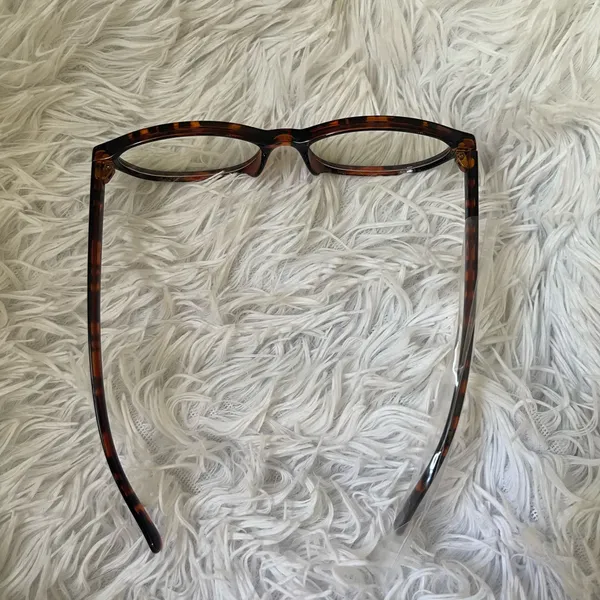 New trendy hipster korean oval tortoise shell framed blue light clear glass - Image 2