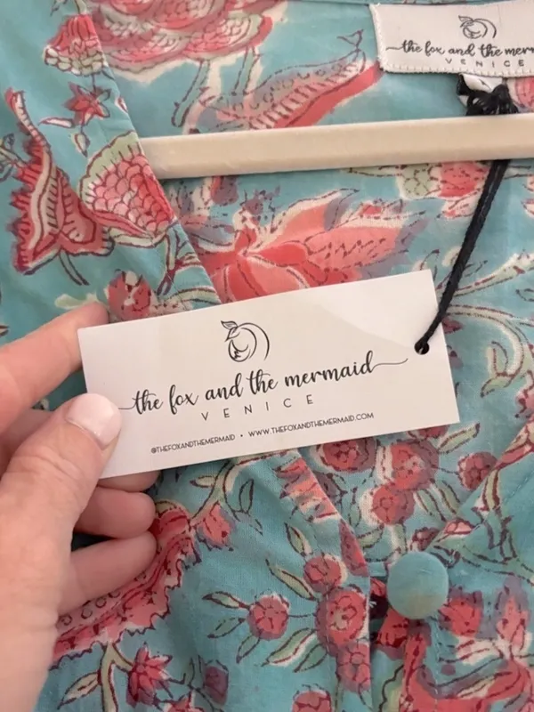 NWT The Fox and The Mermaid Bohemian Chameli Short Dress in Teal Size Large - Image 5